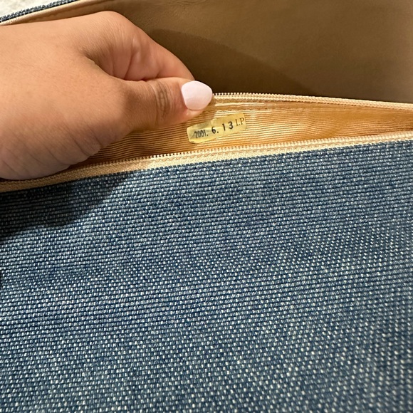 Chanel Mademoiselle top handle denim chocolate bar clutch - Picture 14 of 16